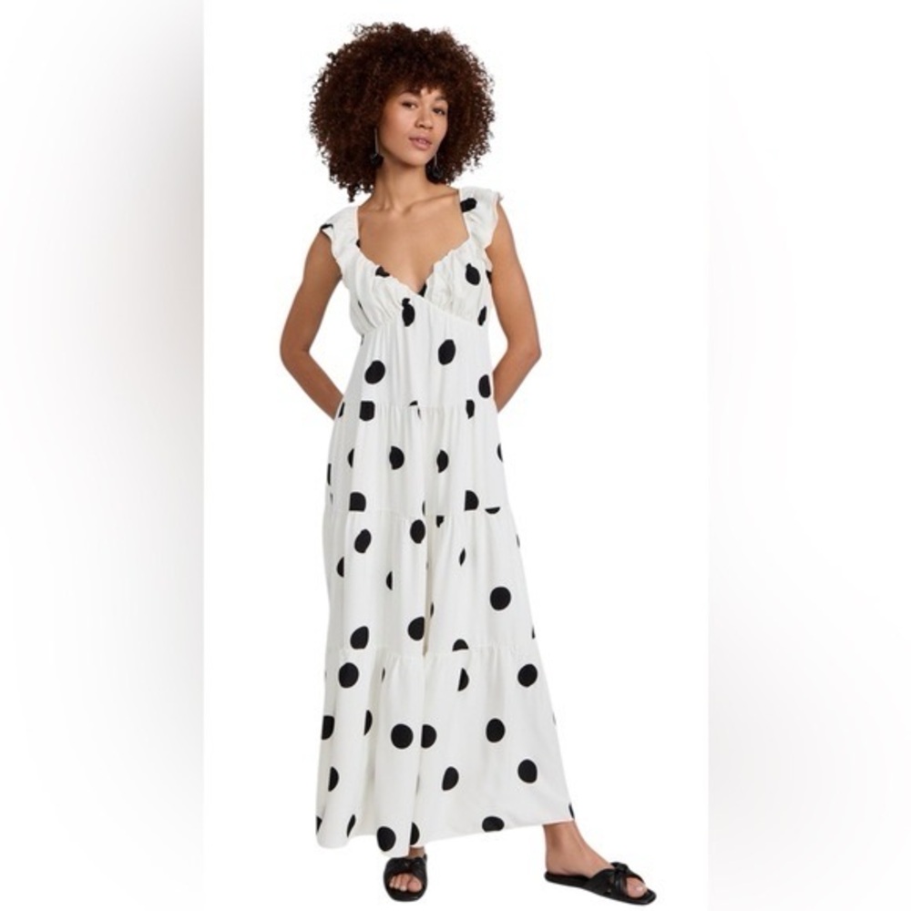 English Factory Cream Dress with Black Accents